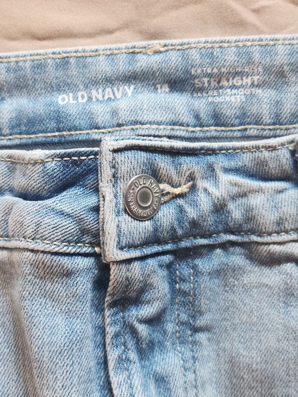 Old Navy Size 14 Extra High Rise Straight Leg Blue Jeans